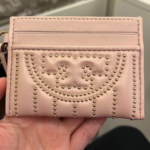 Tory Burch light pink card holder